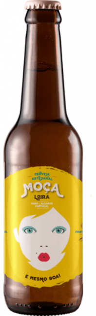 Garrafa de cerveja moça